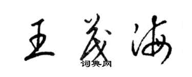 梁錦英王茂海草書個性簽名怎么寫