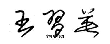 朱錫榮王習英草書個性簽名怎么寫