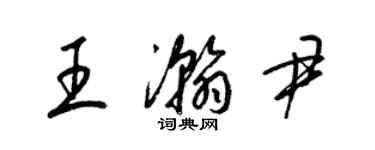 梁錦英王瀚尹草書個性簽名怎么寫