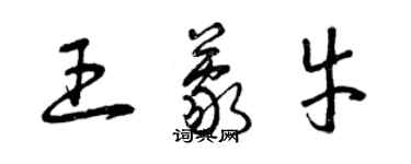 曾慶福王蒙牛草書個性簽名怎么寫