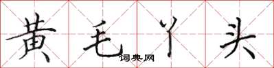 田英章黃毛丫頭楷書怎么寫