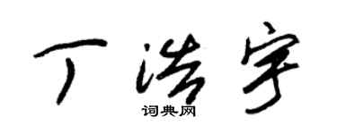 朱錫榮丁浩宇草書個性簽名怎么寫