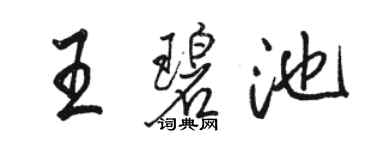駱恆光王碧池行書個性簽名怎么寫
