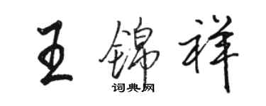 駱恆光王錦祥行書個性簽名怎么寫