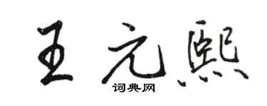 駱恆光王元熙行書個性簽名怎么寫