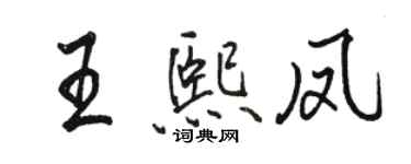 駱恆光王熙鳳行書個性簽名怎么寫
