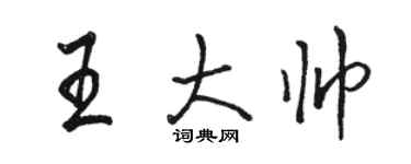 駱恆光王大帥行書個性簽名怎么寫