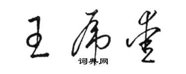 駱恆光王虎愛草書個性簽名怎么寫