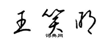 梁錦英王笑明草書個性簽名怎么寫