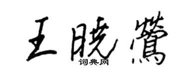 王正良王曉鶯行書個性簽名怎么寫