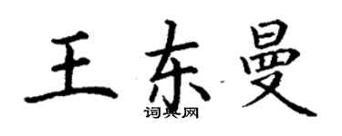 丁謙王東曼楷書個性簽名怎么寫