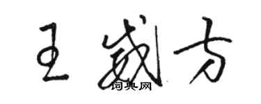 駱恆光王威方草書個性簽名怎么寫