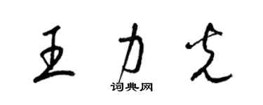 梁錦英王力光草書個性簽名怎么寫