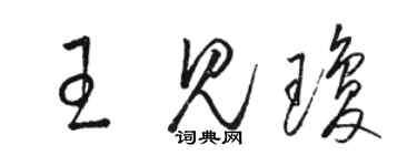 駱恆光王見瓊草書個性簽名怎么寫