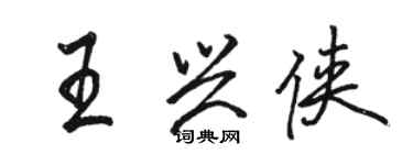 駱恆光王興俠行書個性簽名怎么寫