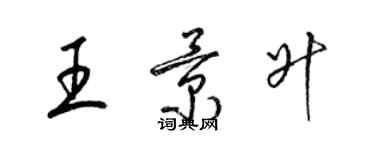 梁錦英王景升草書個性簽名怎么寫