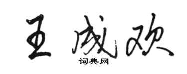 駱恆光王成歡行書個性簽名怎么寫