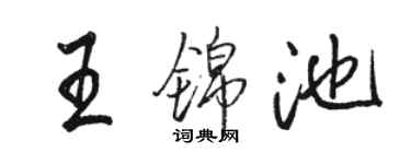 駱恆光王錦池行書個性簽名怎么寫