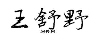 曾慶福王舒野行書個性簽名怎么寫
