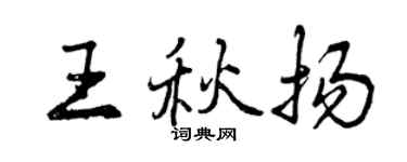 曾慶福王秋揚行書個性簽名怎么寫