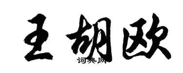 胡問遂王胡歐行書個性簽名怎么寫