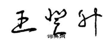 曾慶福王登升草書個性簽名怎么寫