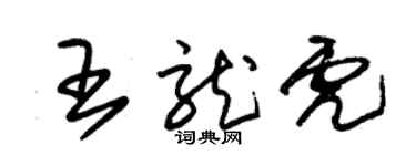 朱錫榮王龍虎草書個性簽名怎么寫