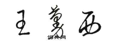 駱恆光王蔓西草書個性簽名怎么寫