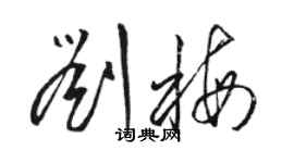 駱恆光劉梅草書個性簽名怎么寫