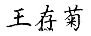 丁謙王存菊楷書個性簽名怎么寫