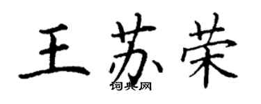 丁謙王蘇榮楷書個性簽名怎么寫