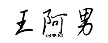 王正良王阿男行書個性簽名怎么寫