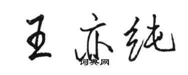 駱恆光王亦純行書個性簽名怎么寫