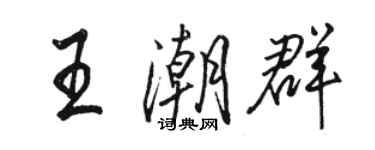 駱恆光王潮群行書個性簽名怎么寫