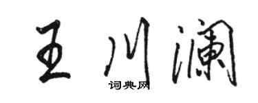 駱恆光王川瀾行書個性簽名怎么寫