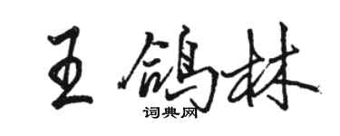 駱恆光王鴿林行書個性簽名怎么寫