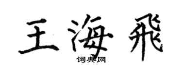 何伯昌王海飛楷書個性簽名怎么寫