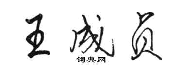 駱恆光王成貞行書個性簽名怎么寫