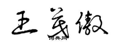 曾慶福王茂傲草書個性簽名怎么寫