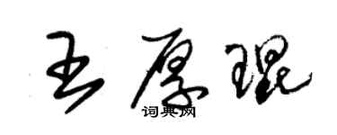 朱錫榮王厚琨草書個性簽名怎么寫