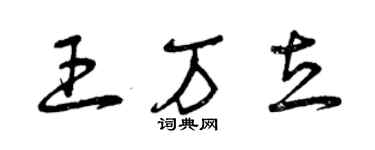 曾慶福王萬立草書個性簽名怎么寫