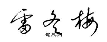 梁錦英雷冬梅草書個性簽名怎么寫