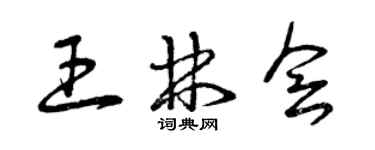 曾慶福王林會草書個性簽名怎么寫