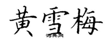 丁謙黃雪梅楷書個性簽名怎么寫