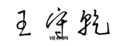 駱恆光王守乾草書個性簽名怎么寫