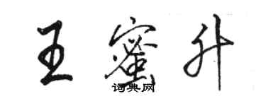 駱恆光王蜜升行書個性簽名怎么寫