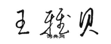 駱恆光王雅貝草書個性簽名怎么寫