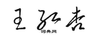 駱恆光王紅杏草書個性簽名怎么寫