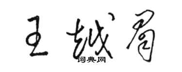 駱恆光王越眉草書個性簽名怎么寫