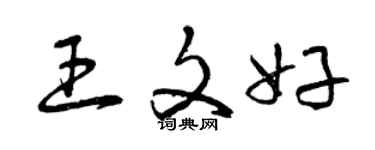 曾慶福王文好草書個性簽名怎么寫